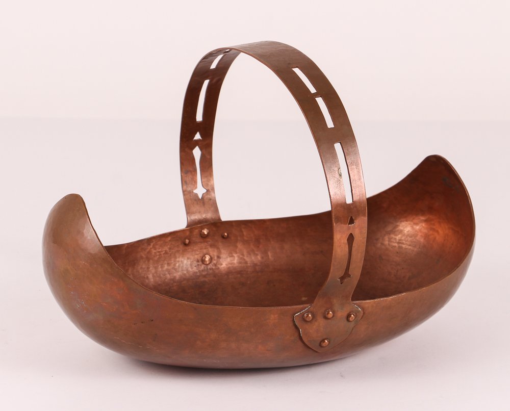 Dirk Van Erp Copper Canoe Handled Basket (1 of 6)