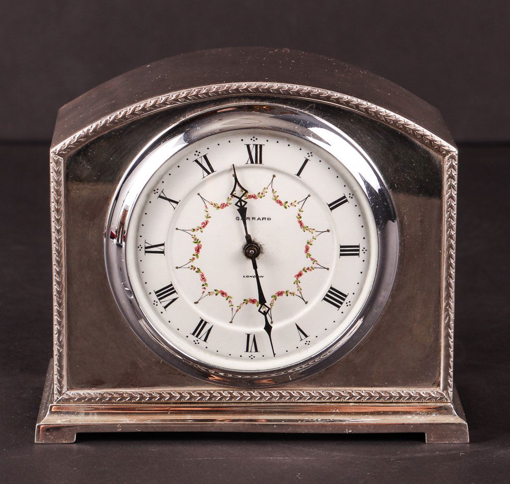 Fine Garrard London Silverplate Desk Clock 1930 (1 of 8)