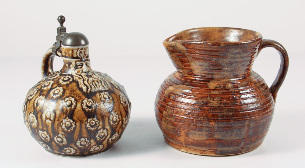 Fulper ceramic pitcher with an unusual stoneware lidded (1 of 6)