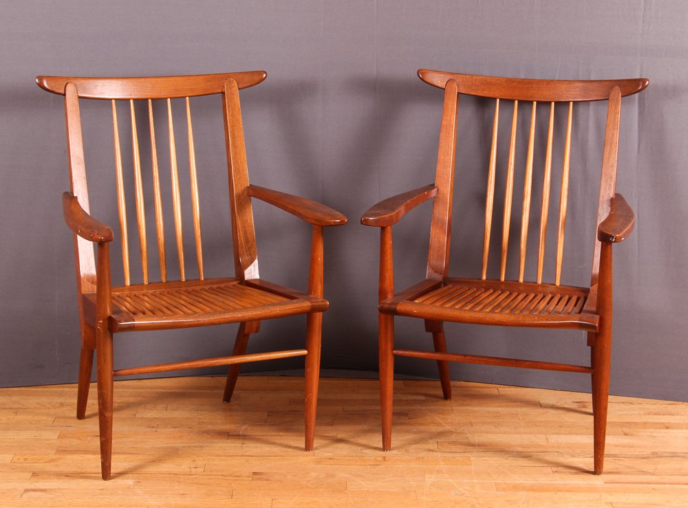 George Nakashima "2 Origins chairs, model #259-W" (1 of 10)