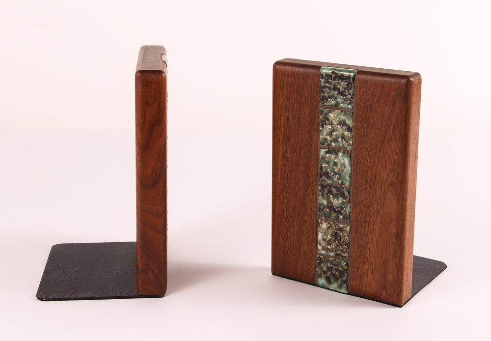 Martz for Marshall Studios wood and ceramic Bookends (1 of 6)