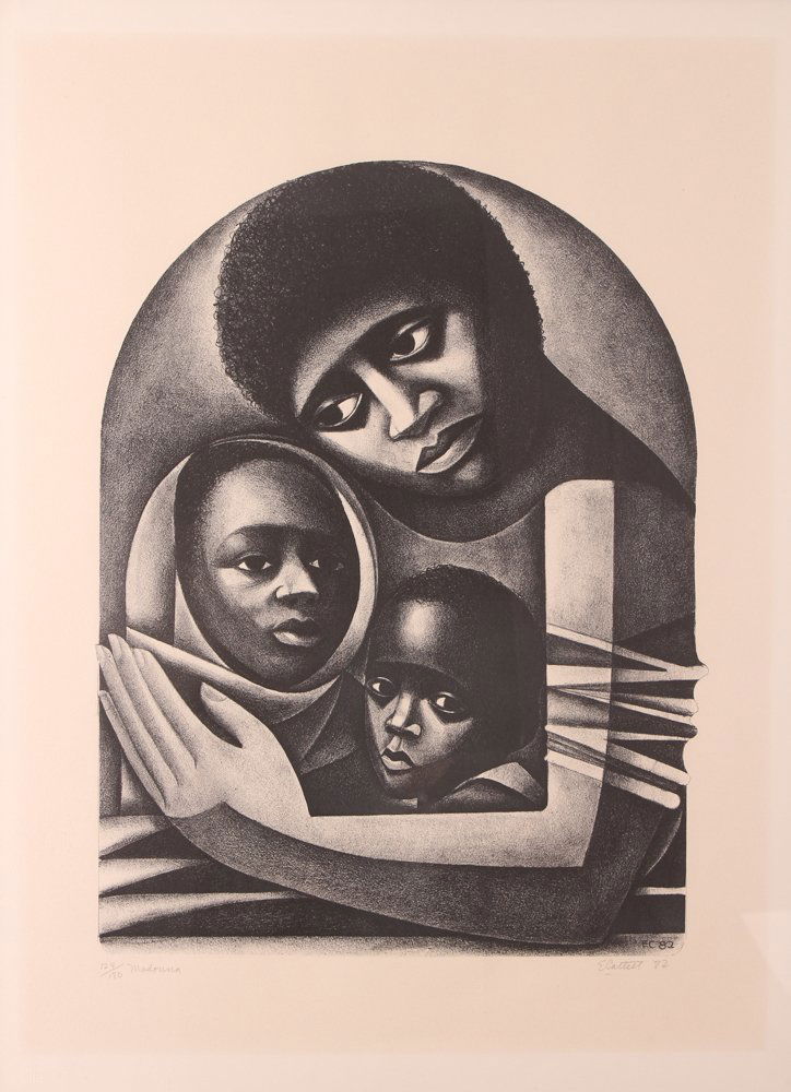 Elizabeth Catlett 1982 lithograph "Madonna" rare (1 of 7)