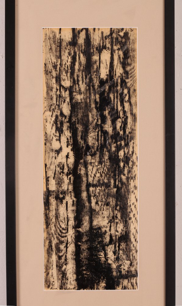 Anne Temeles Golomb "Image Beyond" frotage drawing: Golomb, Ann Temeles (20th Century American), Image Beyond, 20 x 7.25 inches, frottage drawing, signed lower left, Provenance: The Estate of Margaret Raphael