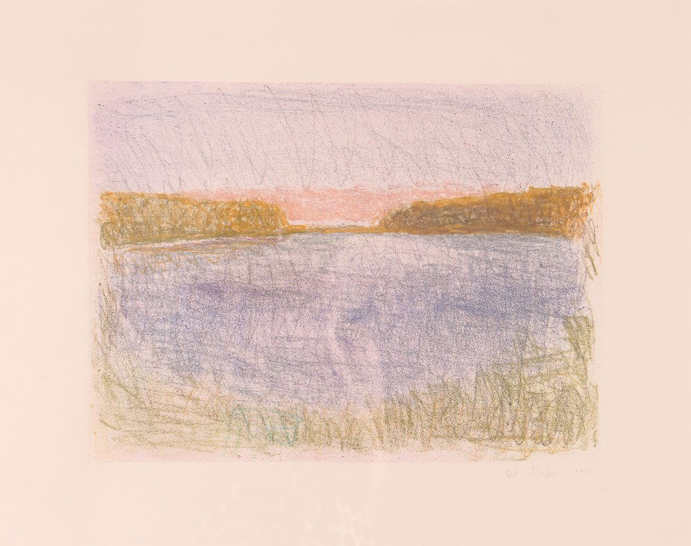 Wolf Kahn color monotype of a "Lake Landscape" (1 of 6)