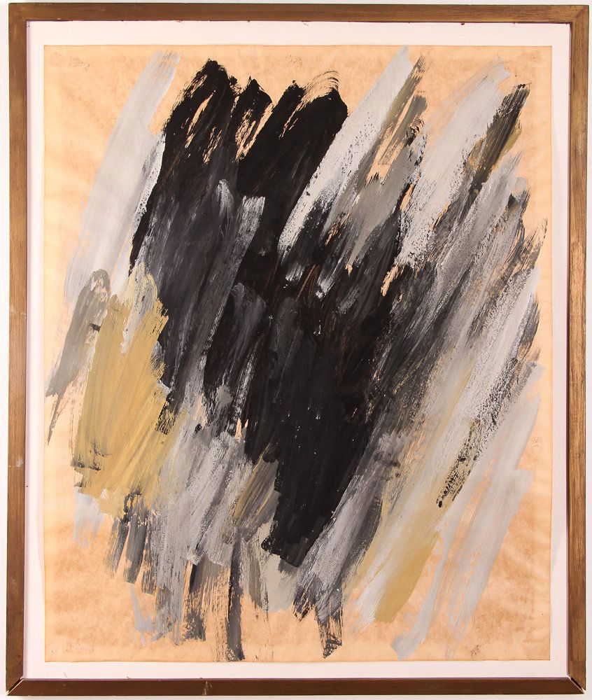 Lois Kaufman 1961 "Abstract Expressionist" ptg on paper (1 of 6)