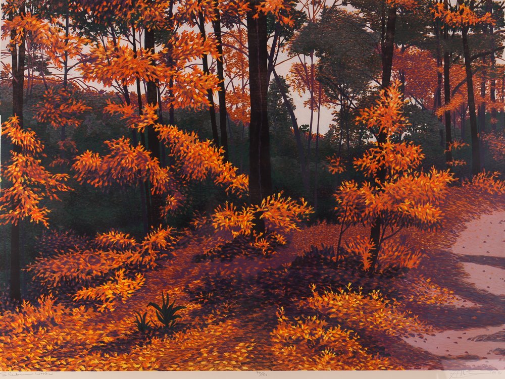 Gordon Mortensen Color Woodcut "Sherborn Woods" (1 of 6)