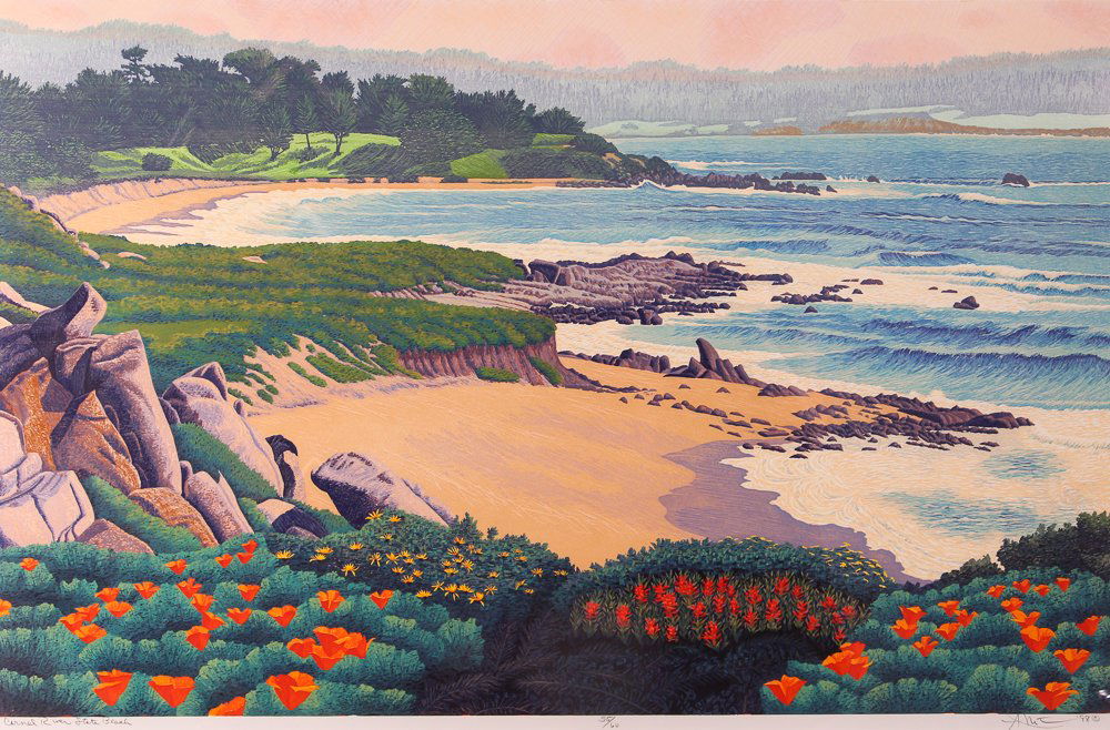 Gordon Mortensen Carmel River Woodcut (1 of 6)