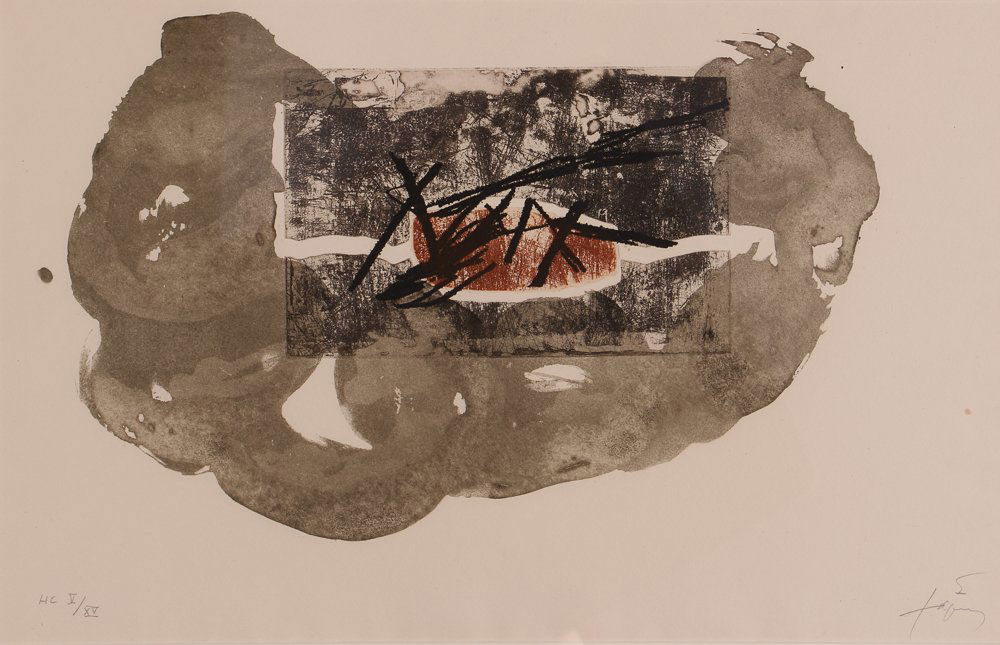 Antoni Tapies 1976 etching "Coups de Bronze" (1 of 6)