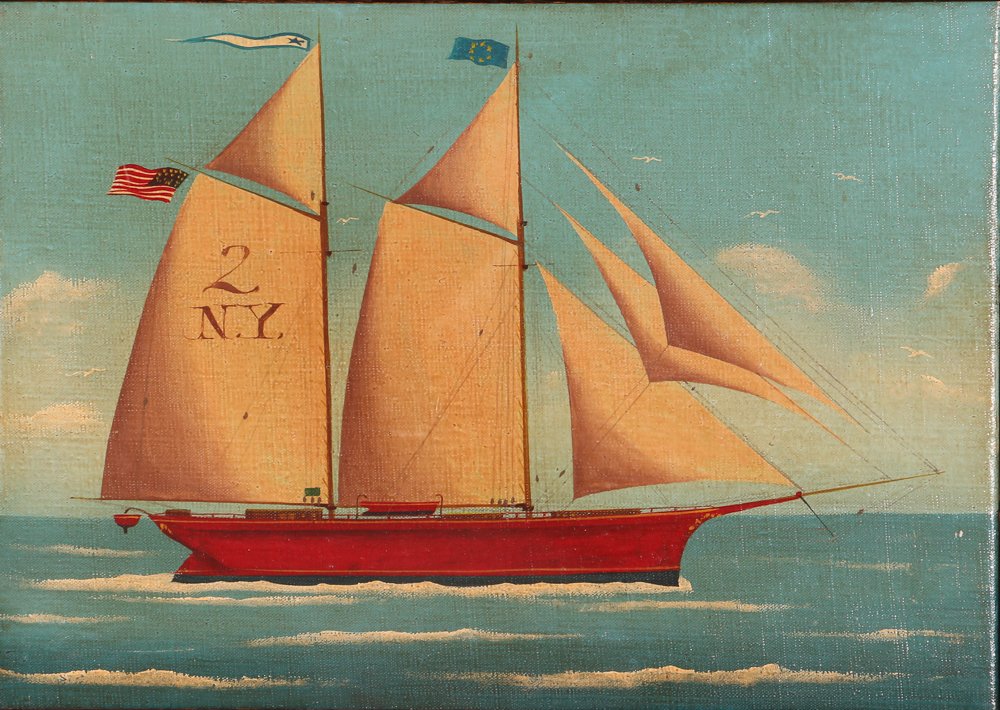 Primitive Style Clipper Ship Painting (1 of 5)