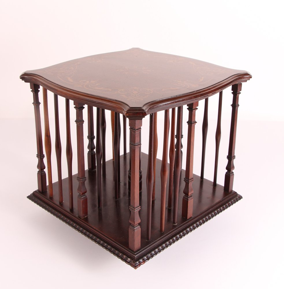 Inlaid Mahogany Canterbury Bookshelf (1 of 5)