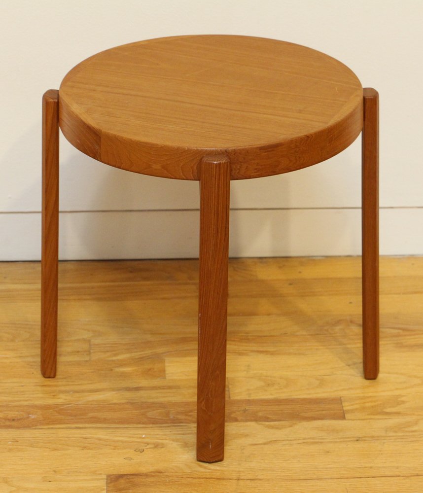 Mobel Fabrikkenn Toften Teak Table: Mobel Fabrikken Toften teak table with four legs, measuring 16 by 17 inches.