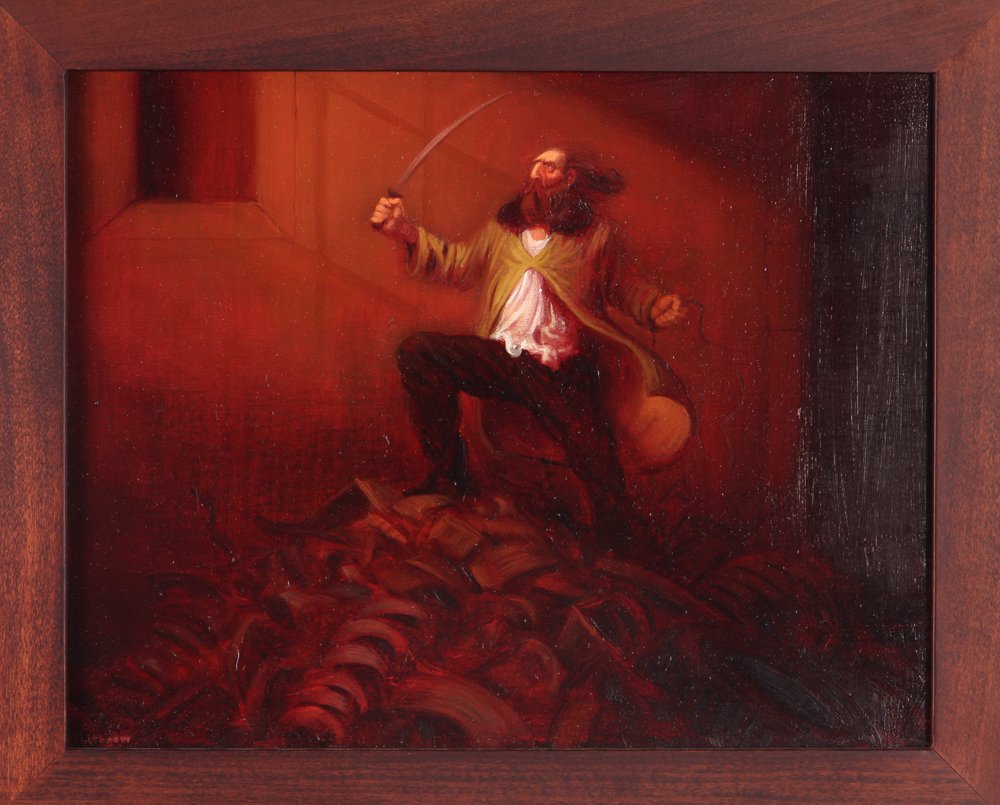 Richard Lithgow oil on board "Preparing The Defend" (1 of 7)