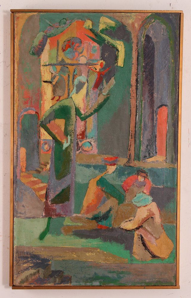 Everett Sturgeon oil "Christ and The Money Changers" (1 of 6)