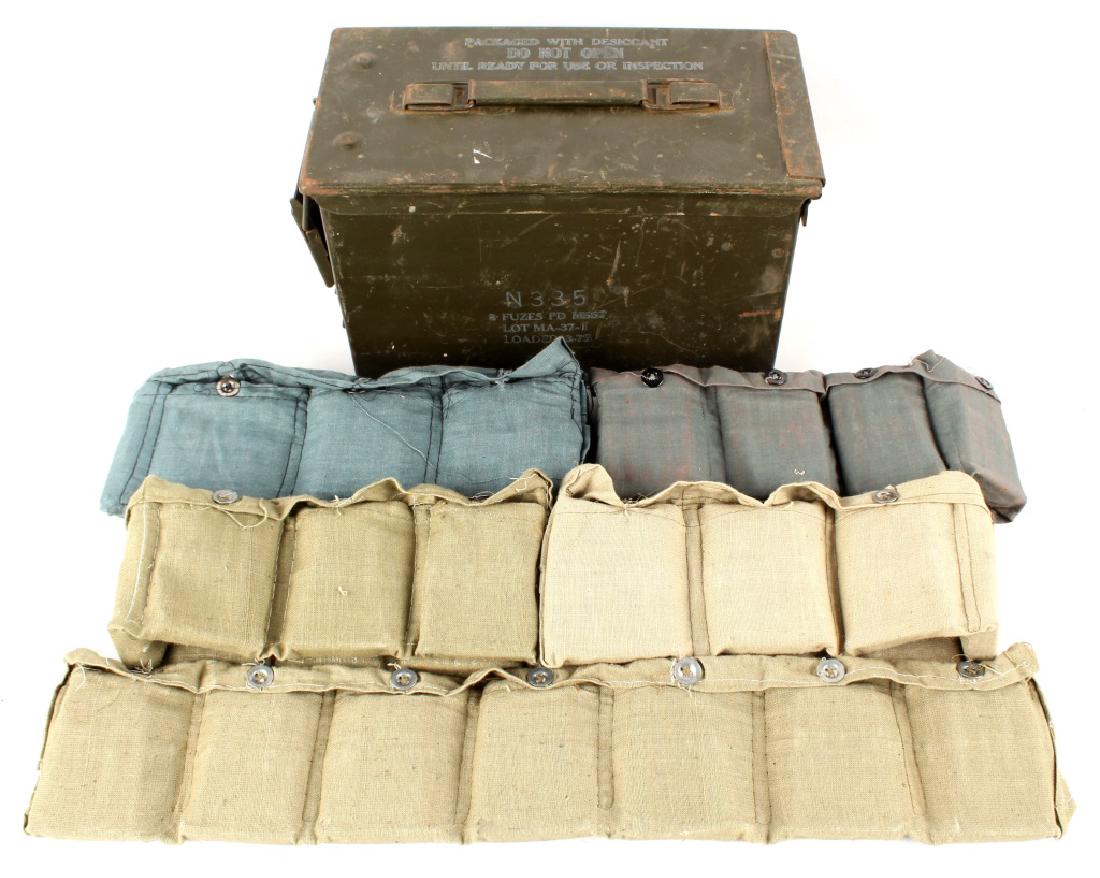 APPROXIMATELY 350 ROUNDS 8MM MAUSER IN BANDOLEERS: APPROXIMATELY 350 ROUNDS 8MM MAUSER IN BANDOLEERS Approximately 350 rounds of 8mm Mauser ammunition in 5 round stripper clips, contained in bandoleers, all in ammunition can. Caliber / Guage: 8MM Cond