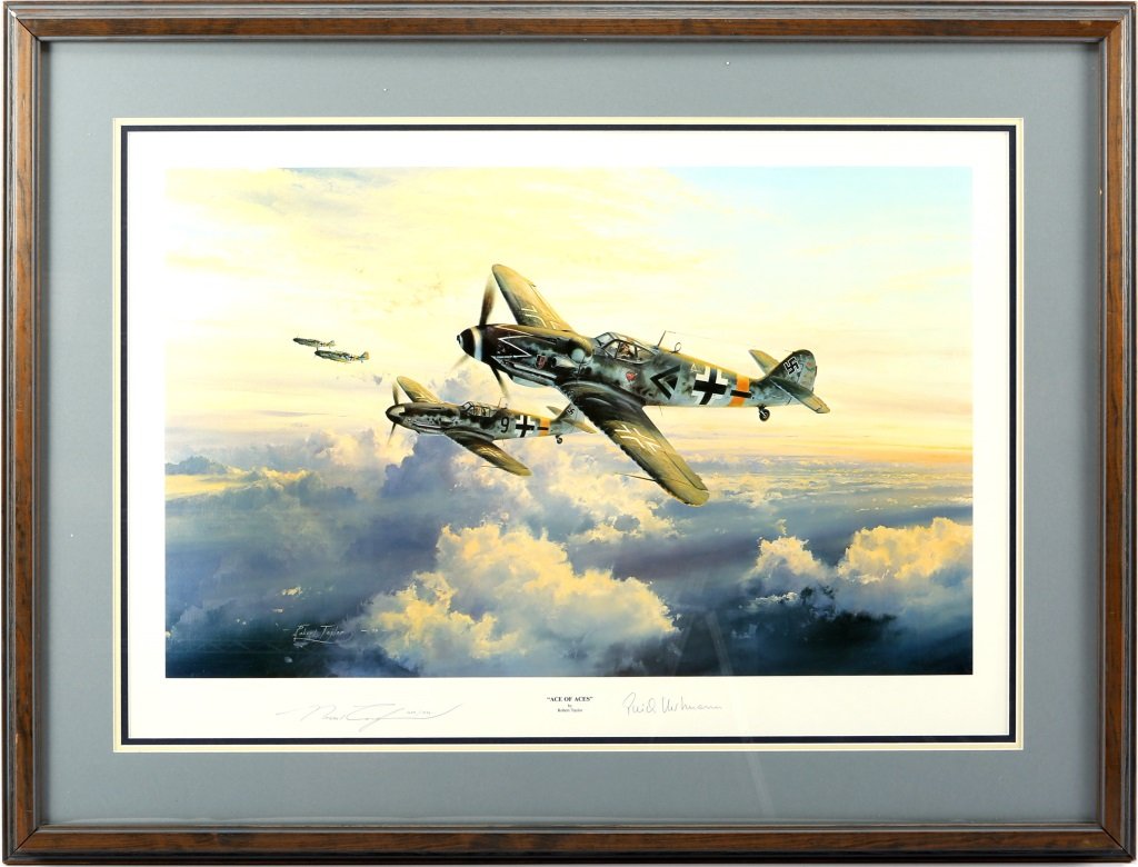 ACE OF ACES SIGNED PRINT WITH COA: ACE OF ACES SIGNED PRINT WITH COA Signed by Erich Hartmann and Robert Taylor.