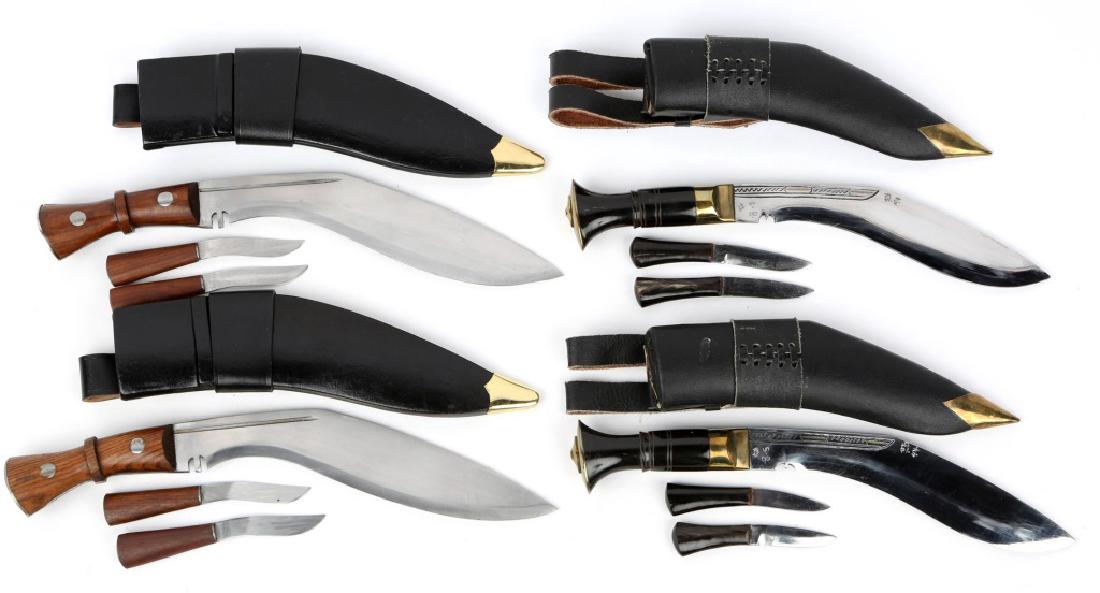 LARGE MODERN KUKRI KNIFE LOT OF 4: LARGE MODERN KUKRI KNIFE LOT OF 4 Blade Length: 10" Overall Length: 15"