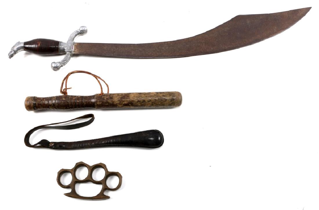 ANTIQUE WEAPON LOT OF 4: ANTIQUE WEAPON LOT OF 4 Blade length: 22.5" Total length: 28"