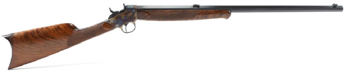 REMINGTON MODEL 2 ROLLING BLOCK RIFLE: REMINGTON MODEL 2 ROLLING BLOCK RIFLE Octagon Remington barrel. Walnut stock. Scroll engraved and checkered by Cliff Snider. Unfired since restoration. Caliber / Gauge: .22 Barrel Length: 24" Serial N