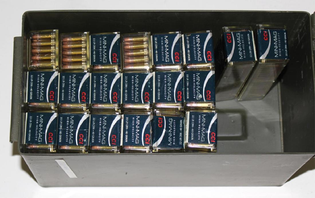 2000 ROUNDS CCI MINI-MAG .22LR AMMUNITION IN CAN: 2000 ROUNDS CCI MINI-MAG .22LR AMMUNITION IN CAN In 100 round sleeves, in ammo can. Caliber / Gauge: .22LR