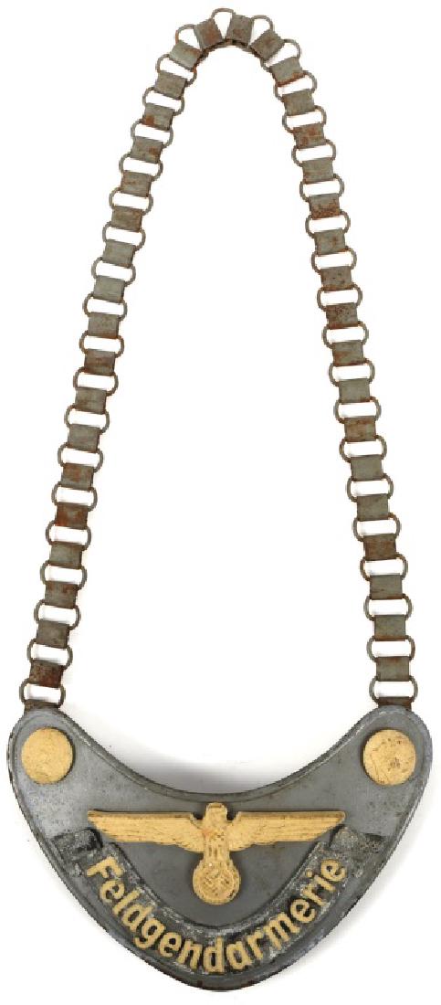 WWII GERMAN GORGET FELDGENDARMERIE: WWII GERMAN GORGET FELDGENDARMERIE Measures 6" x 4.5".