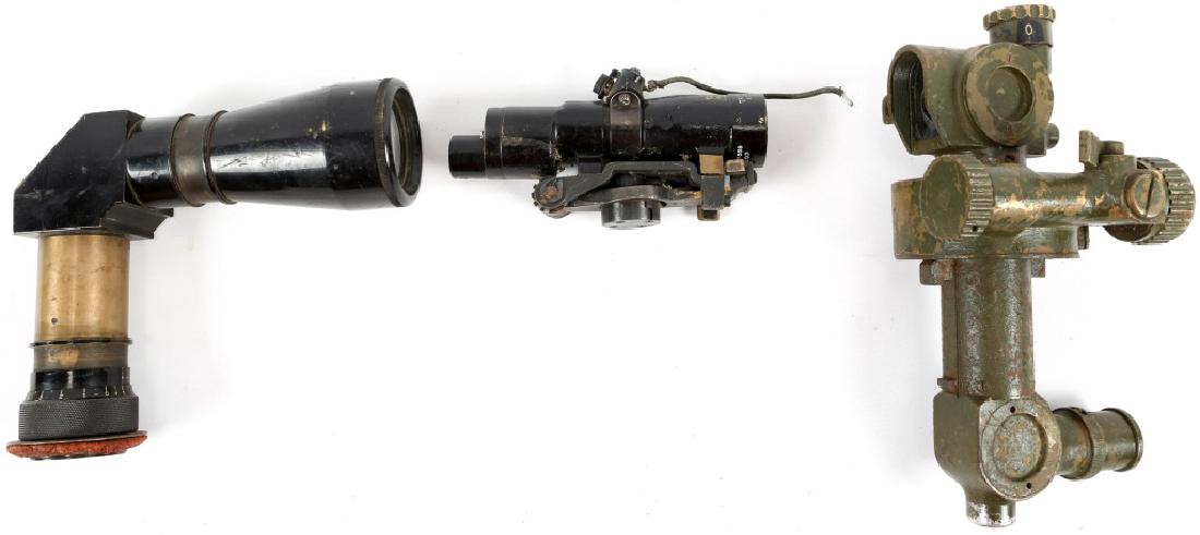MILITARY TELESCOPE LOT OF 3 NIKKO, SHERMAN TANK: MILITARY TELESCOPE LOT OF 3 NIKKO, SHERMAN TANK WWII M38A2 Sherman Tank Telescope Blaster Scope. WWII Japanese 10x6 Nikko Field Telescope. Panoramic Telescope, M5A5 1917.