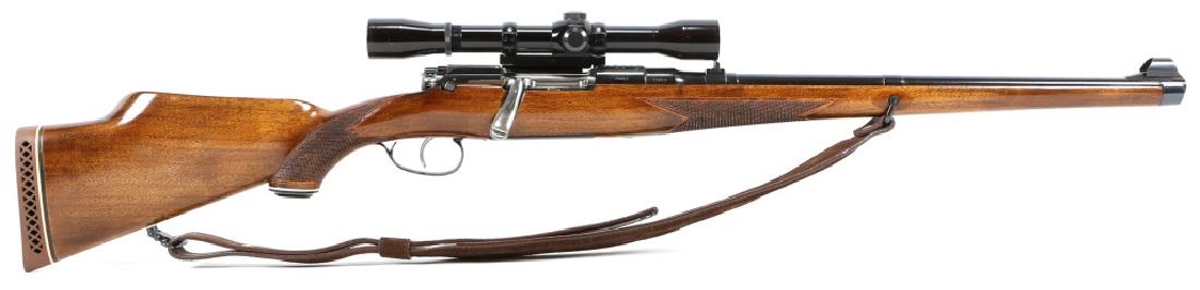 STEYR MANNLICHER SCHONAUER 1956-MC CARBINE .270: STEYR MANNLICHER SCHONAUER 1956-MC CARBINE .270 Barrel and receiver serial numbers match. Lyman All American scope in Paul Jaeger mount. Leather sling. Caliber / Gauge: .270 Barrel Length: 20" Serial 