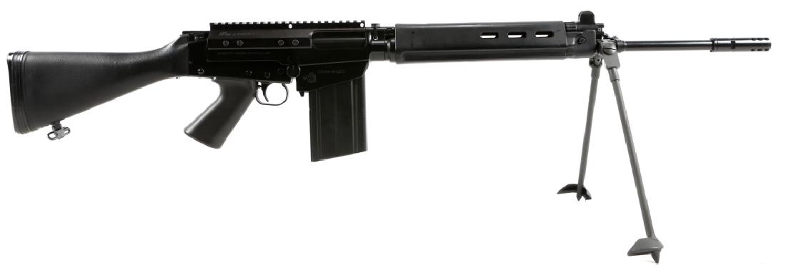 SPRINGFIELD IMPORT IMBEL FAL 7.62MM RFILE: SPRINGFIELD IMPORT IMBEL FAL 7.62MM RFILE Bipod installed. DSA top cover scope mount. Springfield Armory Import marked. One magazine included. Model: Match Caliber / Gauge: 7.62 Barrel Length: 21" Ser