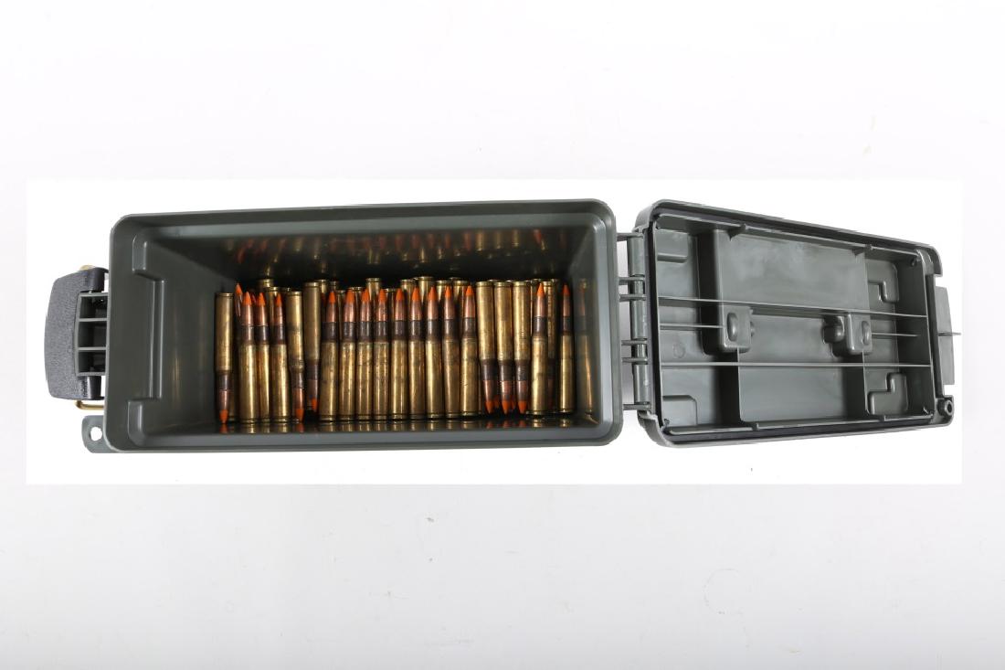 AMMO CAN 30-06 SPR TW52 STAMPED TRACER AMMO 100 RD: AMMO CAN 30-06 SPR TW52 STAMPED TRACER AMMO 100 RD 100 rds (1952) Twin Cities Ordnance Plant manufactured 30-06 Springfield, Orange Tipped Tracer Rounds. Headstamp TW 52. Caliber / Gauge: 30-06 Spring
