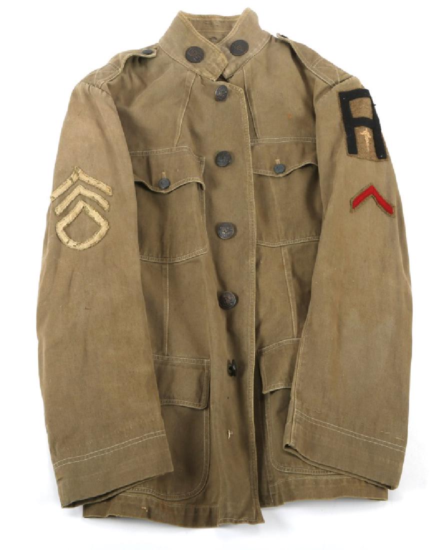 WWI US 1st ARMY MEDICAL CORPS TUNIC UNIFORM: WWI US 1st ARMY MEDICAL CORPS TUNIC UNIFORM Khaki cotton summer tunic.