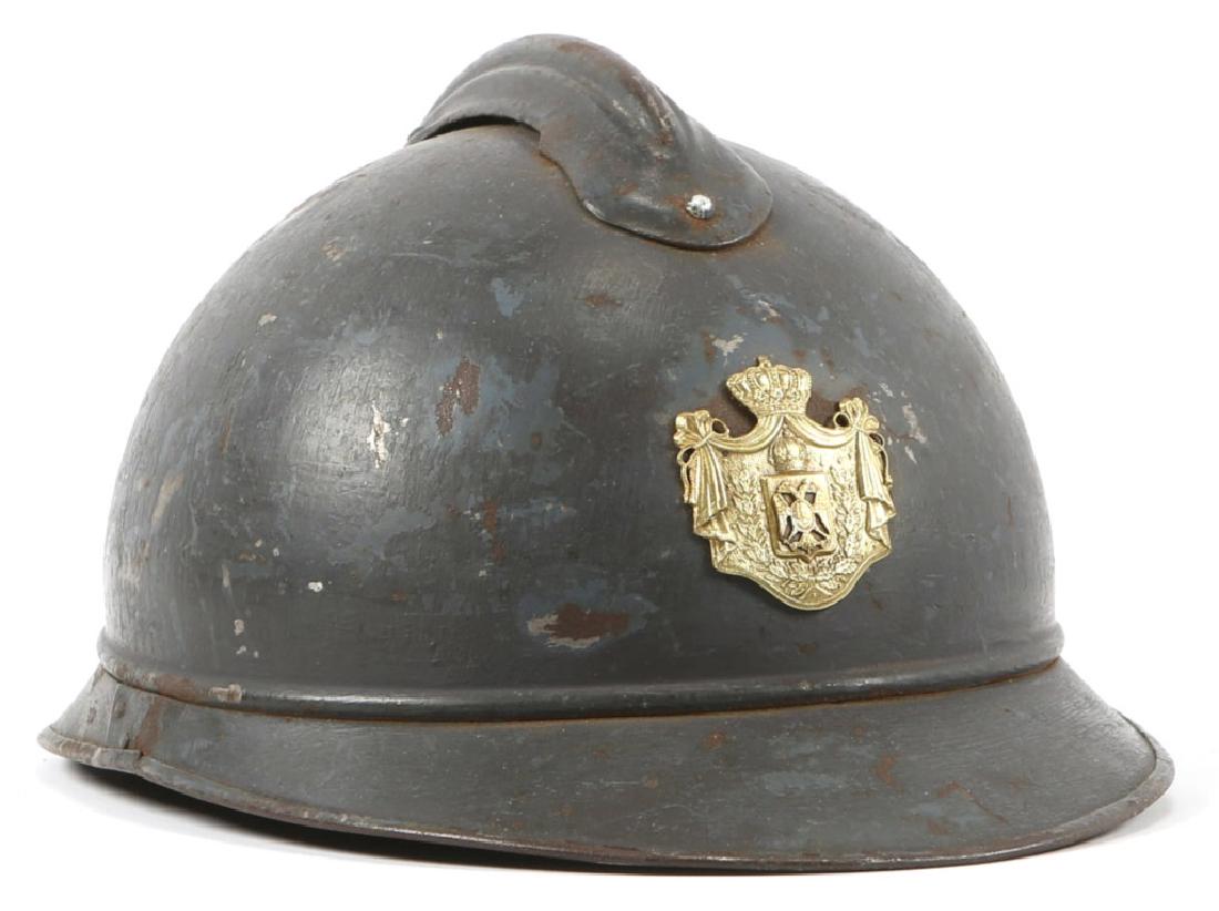 WWI SERBIAN M15 ADRIAN OFFICER COMBAT HELMET: WWI SERBIAN M15 ADRIAN OFFICER COMBAT HELMET
