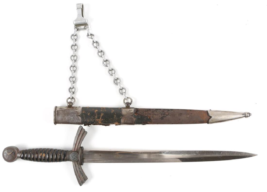 WWII GERMAN LUFTWAFFE TYPE I DAGGER ALCOSO: WWII GERMAN LUFTWAFFE TYPE I DAGGER ALCOSO 1st model German Luftwaffe dress dagger by Alexander Coppel. Stamped Alcoso Solingen. Blade Length: 12" Overall Length: 19"