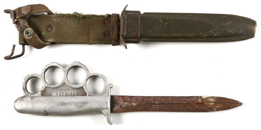 WWII EVERITT KNUCKLE TRENCH KNIFE: WWII EVERITT KNUCKLE TRENCH KNIFE Blade Length: 6 3/4" Overall Length: 11 3/4"