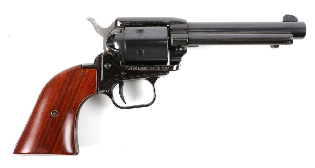 HERITAGE ROUGH RIDER REVOLVER 22 MAG CAL: HERITAGE ROUGH RIDER REVOLVER 22 MAG CAL Original box with extra cylinder. Model: Rough Rider Caliber / Gauge: .22 Mag Barrel Length: 4.75" Serial Number: 116857