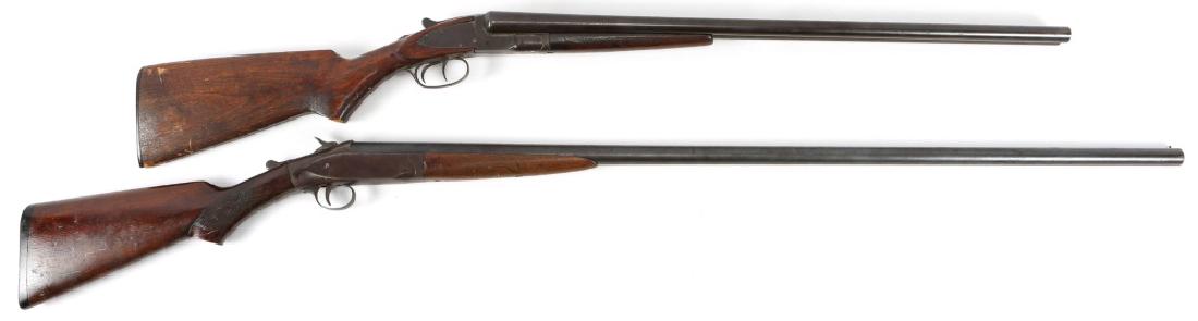 12 GAUGE SHOTGUN LOT OF 2: 12 GAUGE SHOTGUN LOT OF 2 Hunter Arms- 12 Gauge double barrel shotgun. SN: 334092 R Long Tom- 16 gauge single shot shotgun 40" barrel. SN: 1422 Caliber / Gauge: 12 GA Barrel Length: 28" Serial Number: