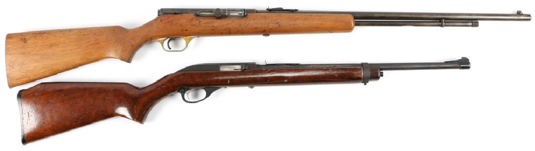 22 CAL RIFLE LOT OF 2: 22 CAL RIFLE LOT OF 2 Stevens Springfield Model 87A (Bolt frozen.) Marlin Glennfield Model 75 (Missing magazine rod.) Caliber / Gauge: .22 Cal