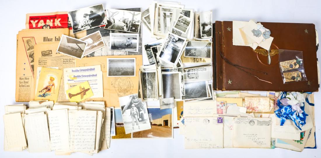 WWII 20th AAF NAMED B-29 CO-PILOT ARCHIVE: WWII 20th AAF NAMED B-29 CO-PILOT ARCHIVE 160 letters. Bomb tags. 150 pictures photo album, nose art, papers and misc.