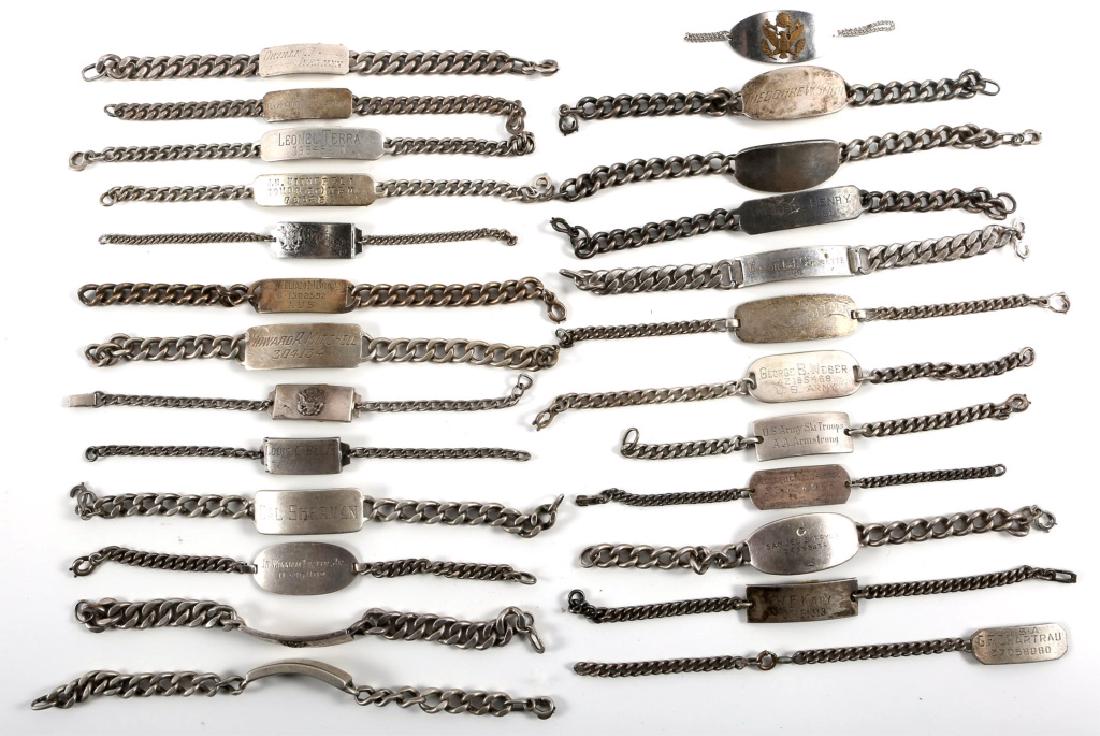 WWII US ARMY ID BRACELET LOT OF 25