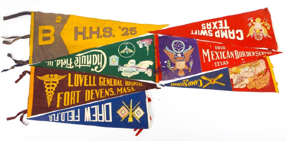 WWII US ARMED FORCES WAR SOUVENIR FLAG PENNANT LOT: WWII US ARMED FORCES WAR SOUVENIR FLAG PENNANT LOT