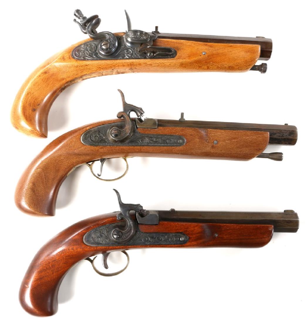 45 CALIBER PERCUSSION & FLINTLOCK PISTOL LOT OF 3
