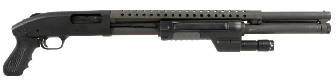 MOSSBERG MODEL 500A SHOTGUN 12 GA: MOSSBERG MODEL 500A SHOTGUN 12 GA Surefire 618LMG-A pump flashlight. Pre-drilled holes for side saddle. Model: 500A Caliber / Gauge: 12 GA Barrel Length: 20.5" Serial Number: R669104
