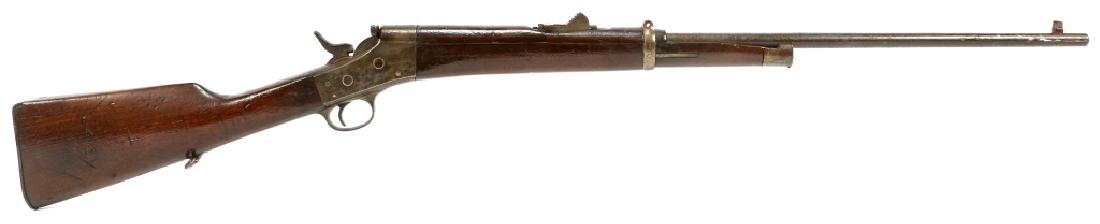 REMINGTON 1901 ROLLING BLOCK RIFLE 7MM: REMINGTON 1901 ROLLING BLOCK RIFLE 7MM Remington 1901 rolling block rifle in 7mm Mauser. 3 line address and patent date on tang. Model: 1901 Caliber / Gauge: 7MM MAUSER Barrel Length: 30 INCHES Serial