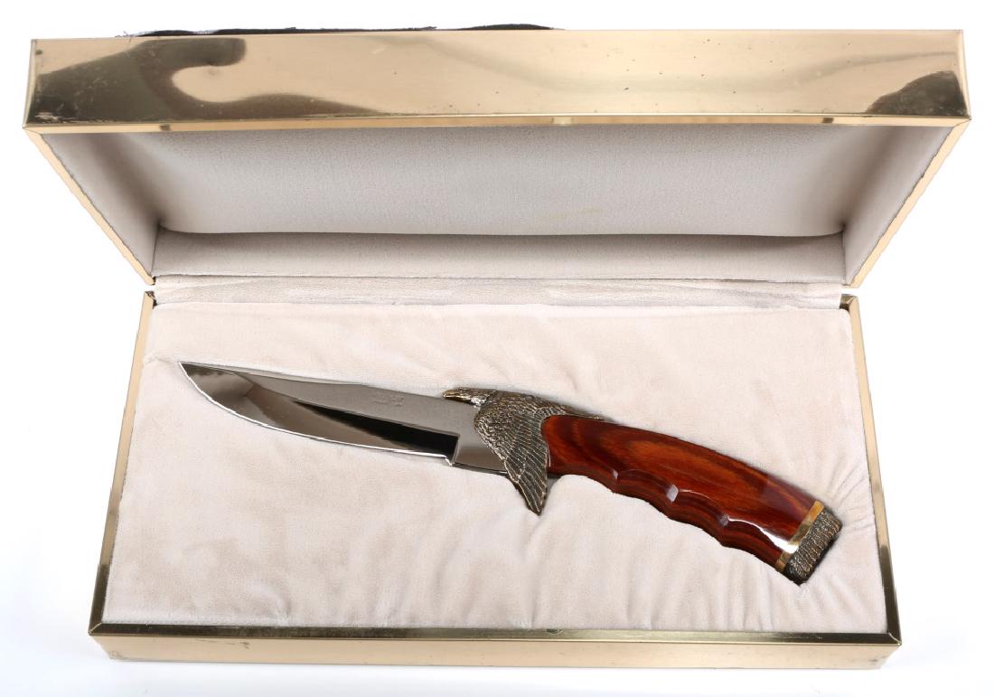 CASED KERSHAW CUSTOM HUNTING KNIFE: CASED KERSHAW CUSTOM HUNTING KNIFE Blade Length: 6" Overall Length: 11"