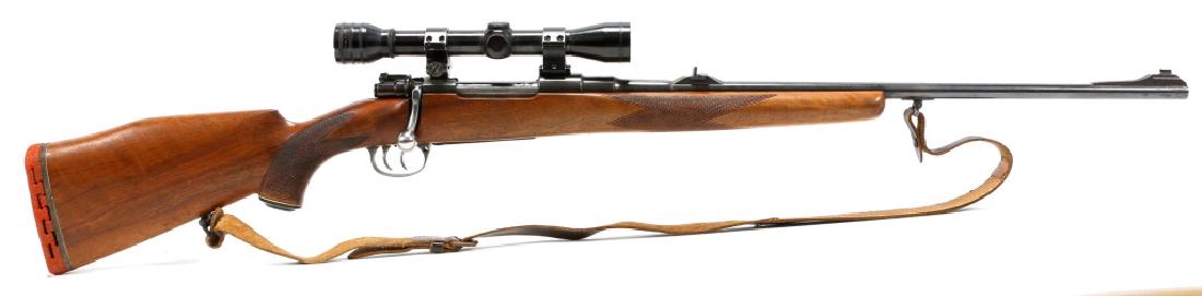GERMAN A.BIEMELT BOHLER SPEZIAL .270 CAL RIFLE: GERMAN A.BIEMELT BOHLER SPEZIAL .270 CAL RIFLE A. Biemelt made, Bohler Spezial, Mauser action .270 caliber rifle with Set Triggers, 4X Redfield Scope, and leather sling. Stamped with "Eagle over N" ni