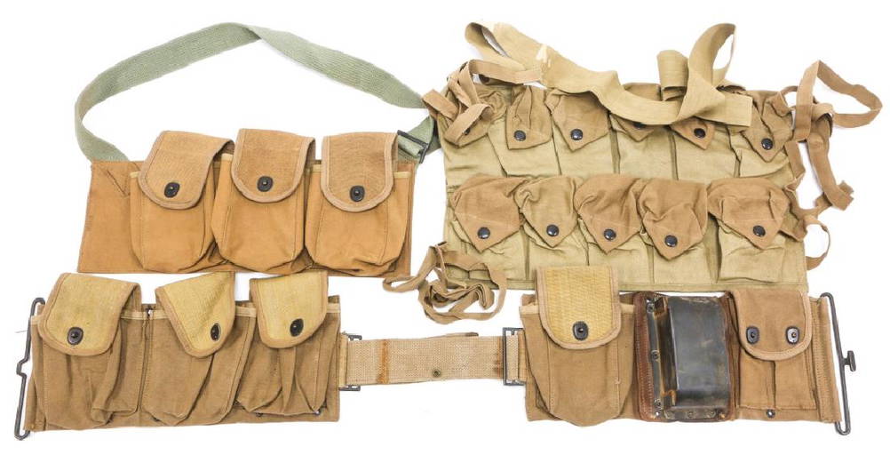 Wwi Us Bar Ammo Belt & Bandolier Lot Of 3
