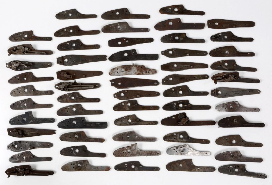 FLINTLOCK RIFLE SIDE PLATE LARGE COLLECTION