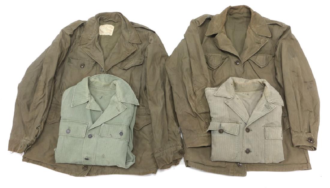 WWII US ARMY M43 & HBT FIELD JACKET MIXED LOT OF 4: WWII US ARMY M43 & HBT FIELD JACKET MIXED LOT OF 4 Size: Medium