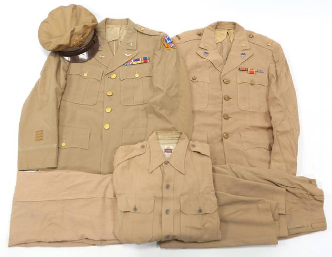 Wwii Us Army Khaki Summer Officer Uniform Lot