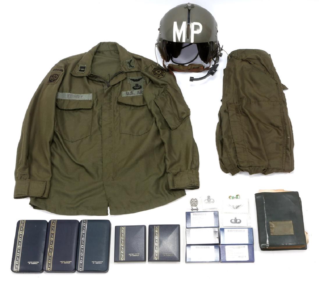 ARCHIVE OF APACHE HELICOPTER PILOT GERALD KENNEDY: ARCHIVE OF APACHE HELICOPTER PILOT GERALD KENNEDY Archive of Major Gerald Kennedy, Apache helicopter pilot during the Vietnam War and Korean . Helicopter pilots helmet with Kennedy's name to back, Flo