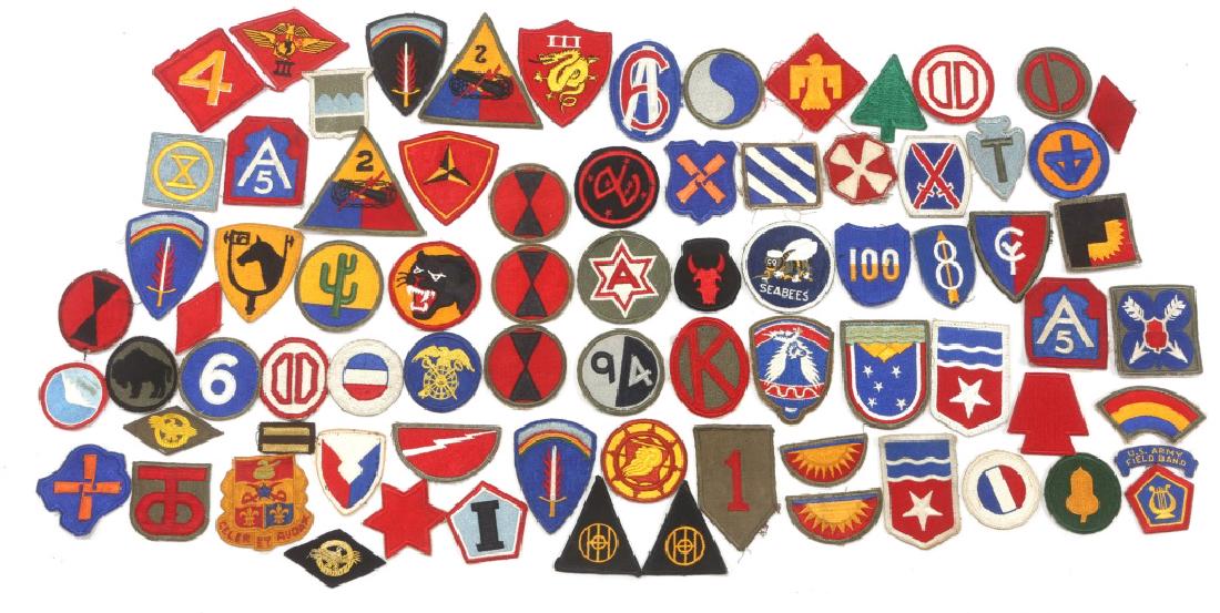 WWII KOREAN WAR US MILITARY PATCH MIXED LOT OF 75