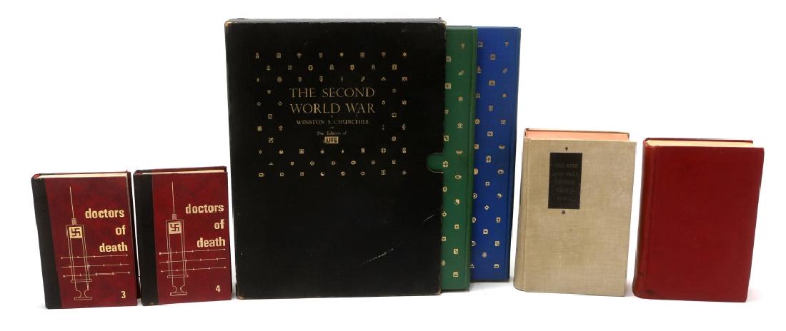 WWII RELATED BOOKS LOT OF 6: WWII RELATED BOOKS LOT OF 6 1- 1939 English Edition of Mein Kampf by Adolf Hitler (printed by Reynal & Hitchcock N.Y. ) Volume 1 & 2 of The Second World War by Winston Churchill. Volume 3 & 4 of Docto